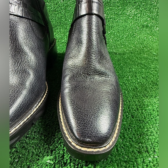 Donald J Pliner Women’s Black Leather Harness Ankle Boots Size 8 - Picture 5 of 16